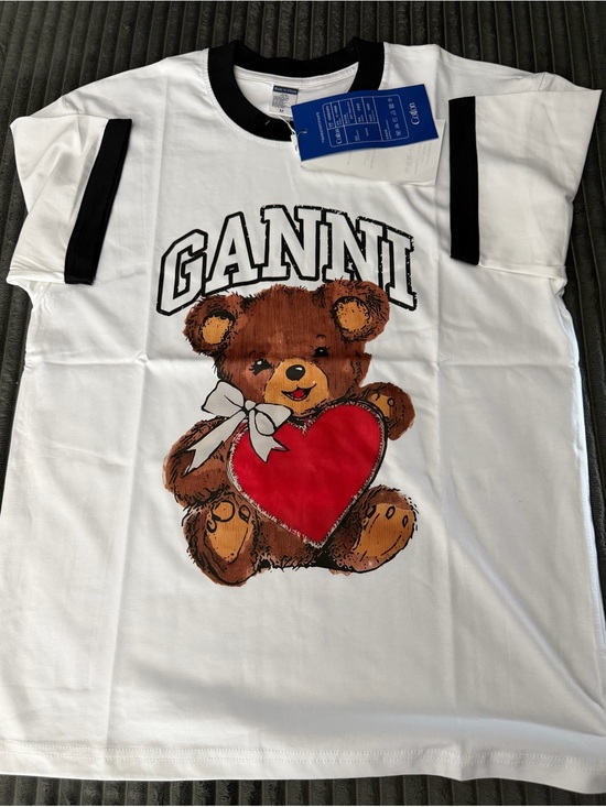 Ganni Tops - Teddy Bear Heart Graphic Ringer Tee -NWT